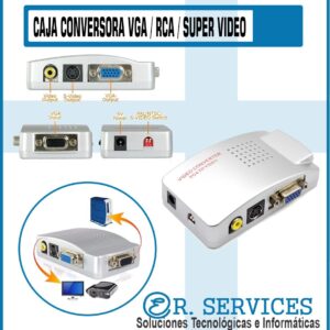 Caja Coversora VGA A RCA + Super Video