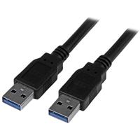 Cable USB a USB 0,5mts AM/AM negro, 60 cm con color azul en la punta
