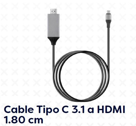 cable tipo c 3,1 a hdmi
